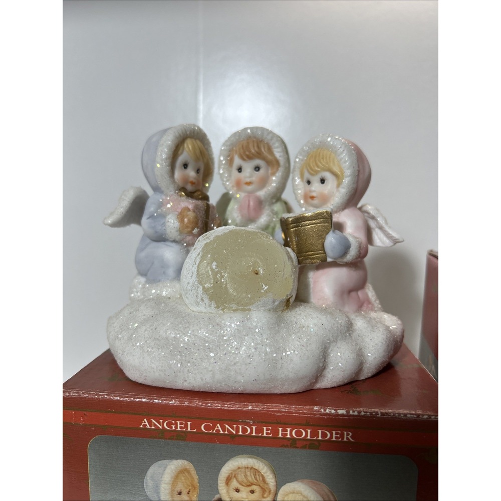 Santa's Collection Set Of 2 Nativity Christmas Carols Village Flying Angel 1246 - Picture 3 of 8